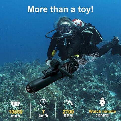 Portable Underwater Scooter, Brushless Motor Propulsion with Intelligent Remote Control, Range of 100 Minutes for Paddle Boarding, Scuba, Snorkeling and Swimming in Saudi Arabia