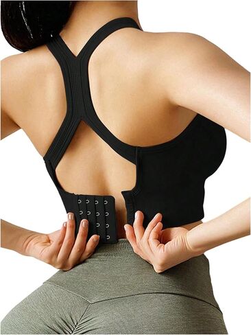 حمالات صدر رياضية مبطنة متقاطعة من الخلف للنساء من OYOANGLE، قمصان بدون أكمام للتمرين، حمالة صدر ناعمة بدون خياطة بدون سلك in Kuwait