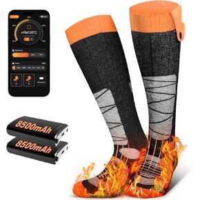 Heated Socks for Men Women with App Control, 8500mAh Battery Rechargeable Electric Work Up to 13 Hours 4 Heat Settings Washable Winter Warm Feet and Outdoor for Hunting Skiing Cycling Camping in Saudi Arabia