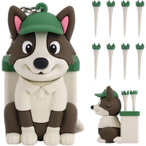 Dog Caddy Golf Tee Holder Bag Accessories, Including 8 Golf Ball Tees Creative Cute Puppy Holder Set for Women Men Golfers Attaching to Backpack Shoulder Bag Belt in Kuwait