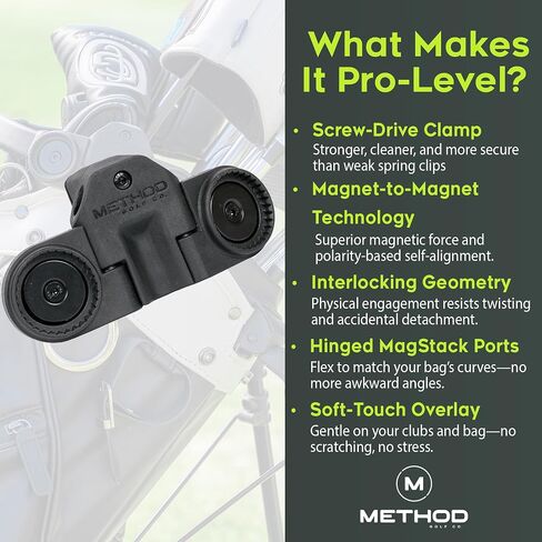Method Golf BagStack Gear Hub Starter Pack - Golf Accessories Magnetic Landing Pad Plus Two MagStack Tiles - Modular Magnetic Tool Pad Gear Organization Hub with Magnet-to-Magnet Connection in Saudi Arabia