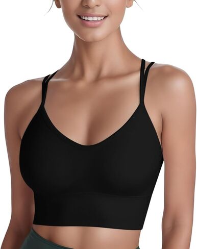 Women's Criss Cross Back Strappy Sports Bra Padded Wireless Yoga Workout Bras Athletic Gym Sportswear Top 2025 in Saudi Arabia