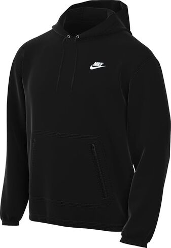 بلوفر بغطاء رأس للشتاء من Nike Club للرجال (FZ0660-010، أسود/أبيض) in Saudi Arabia