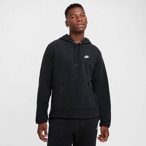 بلوفر بغطاء رأس للشتاء من Nike Club للرجال (FZ0660-010، أسود/أبيض) in Saudi Arabia