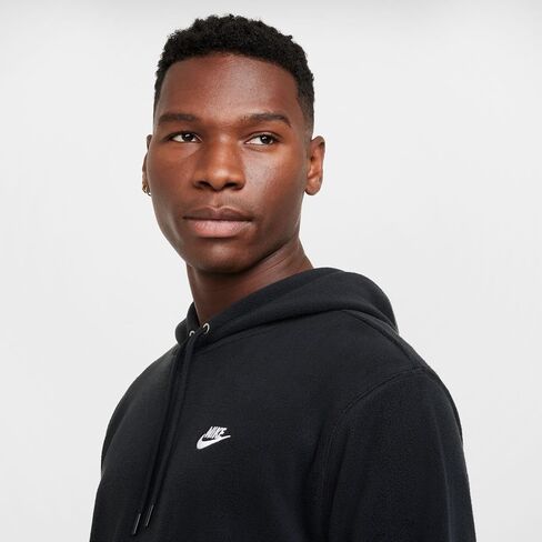 بلوفر بغطاء رأس للشتاء من Nike Club للرجال (FZ0660-010، أسود/أبيض) in Saudi Arabia