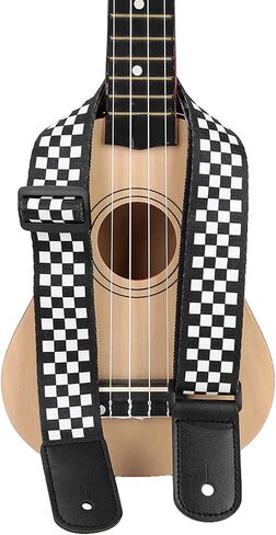 Adjustable Black White Ukulele 4 String Hawaii Guitar Shoulder Strap Accessory for Gift Novelty in Saudi Arabia