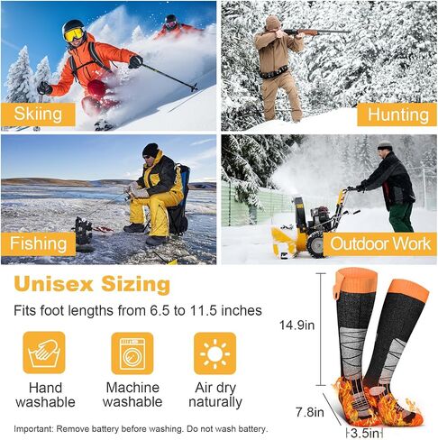 Heated Socks for Men Women with App Control, 8500mAh Battery Rechargeable Electric Work Up to 13 Hours 4 Heat Settings Washable Winter Warm Feet and Outdoor for Hunting Skiing Cycling Camping in Saudi Arabia