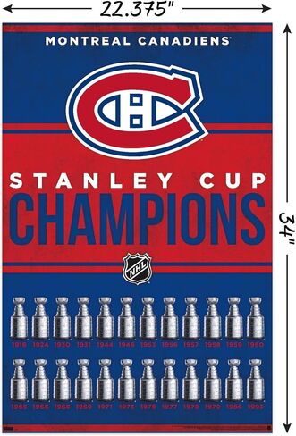 Trends International NHL Montreal Canadiens - Champions 23 Wall Poster, 34L x 22.4W, Unframed Version in Saudi Arabia