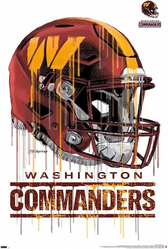 Trends International NFL Washington Commanders - Drip Helmet 22 Wall Poster, 22.375" x 34", Premium Unframed Version in Saudi Arabia