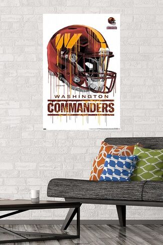Trends International NFL Washington Commanders - Drip Helmet 22 Wall Poster, 22.375" x 34", Premium Unframed Version in Saudi Arabia