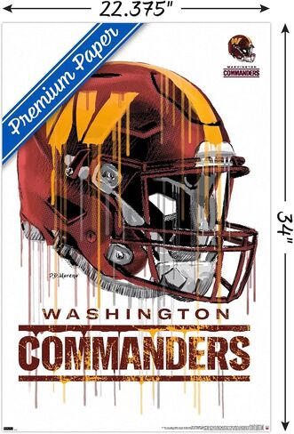 Trends International NFL Washington Commanders - Drip Helmet 22 Wall Poster, 22.375" x 34", Premium Unframed Version in Saudi Arabia