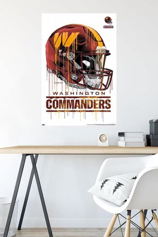 Trends International NFL Washington Commanders - Drip Helmet 22 Wall Poster, 22.375" x 34", Premium Unframed Version in Saudi Arabia