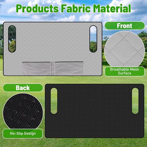 Kaskawise Golf Cart Seat Covers,Universal Golf Cart Seat Towel Blanket with 4 Front Pockets & Nonskid Bottom Fits for EZGO, Yamaha, Club Car DS Precedent and More 2 Person Seats Golf Carts (Grey) in Saudi Arabia