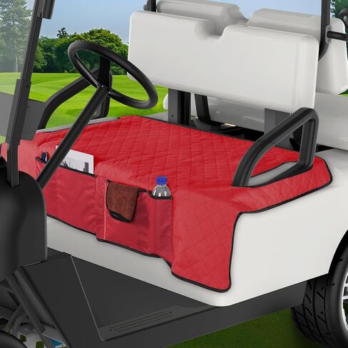 Kaskawise Golf Cart Seat Covers,Universal Golf Cart Seat Towel Blanket with 4 Front Pockets & Nonskid Bottom Fits for EZGO, Yamaha, Club Car DS Precedent and More 2 Person Seats Golf Carts (Grey) in Saudi Arabia