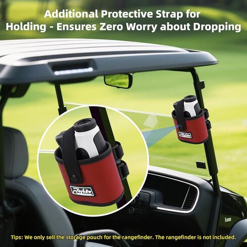 Roykaw Golf Rangefinder Pouch Mount Strap for Golf Cart, Laser Rangefinder Pouch Holder, Golf Push Cart Range Finder Holder, No Drilling Required, Firmly & Suitable Small Items in Saudi Arabia