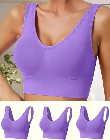 3-Pack Seamless Sports Bra – Comfortable Ribbed Workout Bras for Yoga, Gym, Activewear, and Everyday Wear in Saudi Arabia