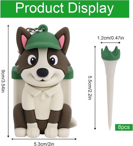 Dog Caddy Golf Tee Holder Bag Accessories, Including 8 Golf Ball Tees Creative Cute Puppy Holder Set for Women Men Golfers Attaching to Backpack Shoulder Bag Belt in Saudi Arabia