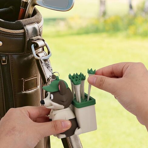 Dog Caddy Golf Tee Holder Bag Accessories, Including 8 Golf Ball Tees Creative Cute Puppy Holder Set for Women Men Golfers Attaching to Backpack Shoulder Bag Belt in Saudi Arabia