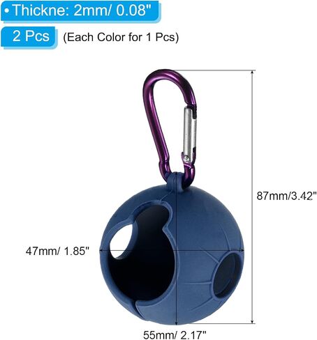 Golf Ball Holder, 2 Pack Silicone Balls Carrier Protective Portable Sleeve with Buckle for Golf Bag Belt, Green, Blue in Saudi Arabia