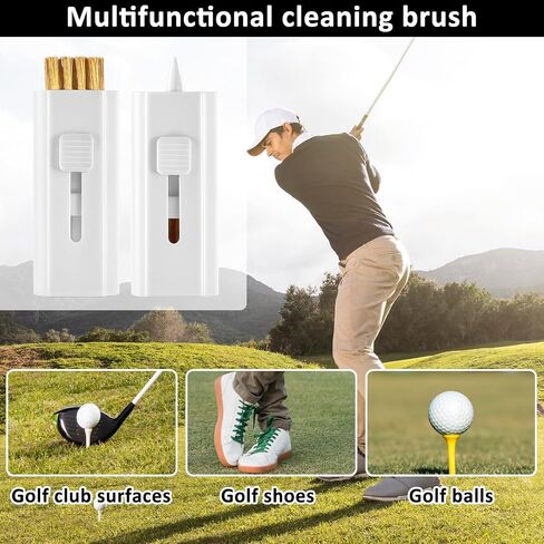 4Pcs Retractable Golf Club Brush Golf Pocket Brush Groove Cleaner Brushes Cleaning Brushes Tool Dual Side Wire Bristle Iron Regrooving Brushs for Golfer Men Women, White in Saudi Arabia