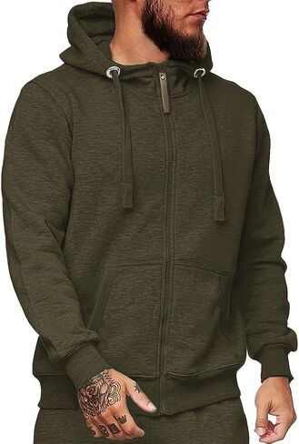 Men Lightweight Full Zip Hoodie Jacket Casual Sports Outdoor Pullover with Zippered And Pockets in Saudi Arabia