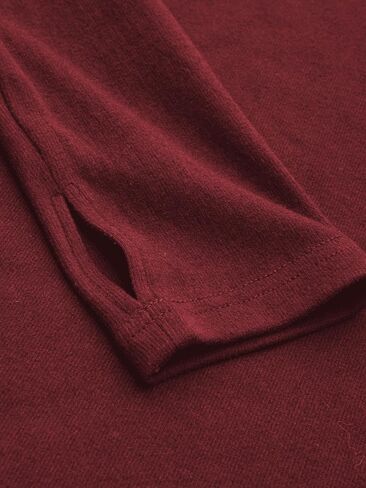 CIDER Damen Square Neck Tops Long Sleeve Figurbetontes Basic T-Shirt Baumwollmischung Thermoshirt mit Daumenloch in Saudi Arabia