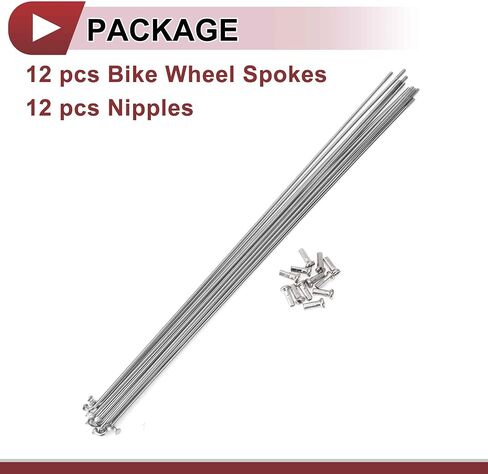 12 Set 14G Bicycle Spokes 277mm Bike Wheel Spokes 304 Stainless Steel Silver Tone in Saudi Arabia