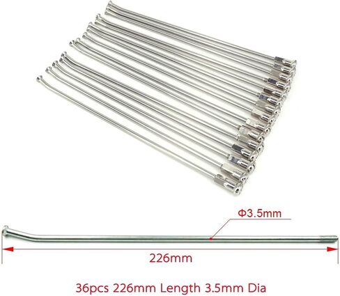 36 Pcs 21" Front 18" 19" Rear Wheel Steel Spokes Nipples For KTM For HONDA For YAMAHA For KAWASAKI For SUZUKI EXC EXCF XC CRF YZF XR(239.5mm 3.5mm) in Saudi Arabia