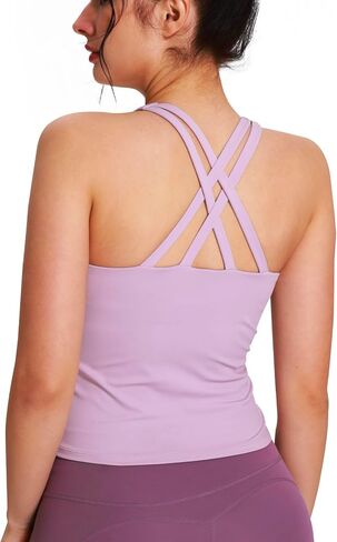 Sports Bras for Women Tank Top with Criss Cross Back Support Yoga Running Workout Crop Top in Saudi Arabia