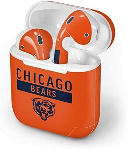 Skinit Decal Audio Skin Compatible with Apple AirPods - Officially Licensed NFL Chicago Bears Orange Performance Series Design in Saudi Arabia