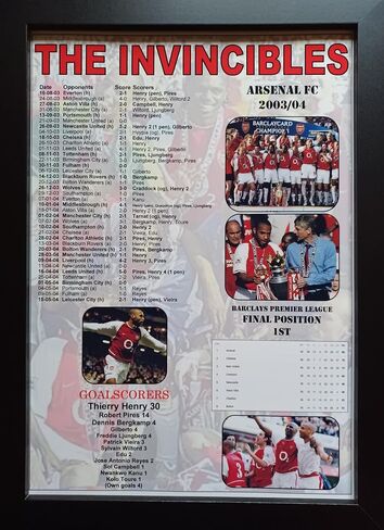 Assorted Arsenal 2003-04 League Champions - Arsenal Invincibles - framed print in Saudi Arabia