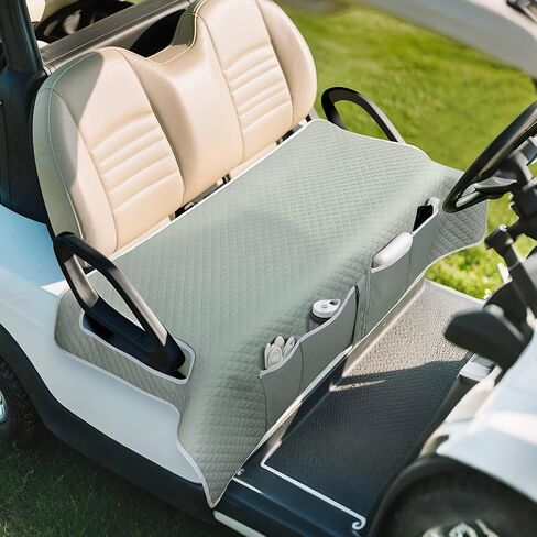 MoKo Golf Cart Seat Covers for EZGO, Club Car and More 2-Seat Carts, Universal Golf Cart Seat Towel Blanket with 4 Front Pockets, Universal Golf Accessories, Non-Slip Easy to Clean, Green in Saudi Arabia