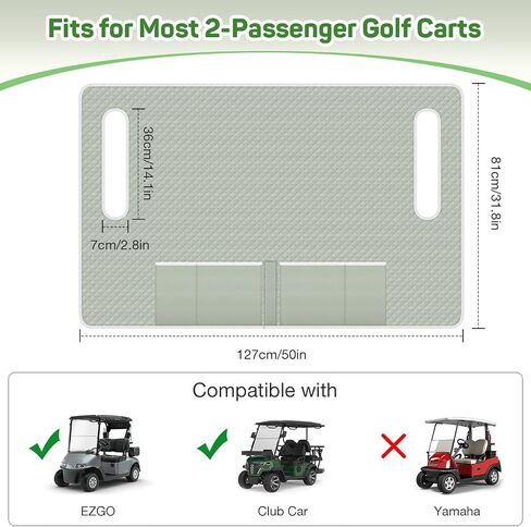 MoKo Golf Cart Seat Covers for EZGO, Club Car and More 2-Seat Carts, Universal Golf Cart Seat Towel Blanket with 4 Front Pockets, Universal Golf Accessories, Non-Slip Easy to Clean, Green in Saudi Arabia