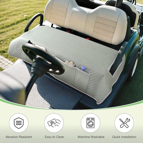 MoKo Golf Cart Seat Covers for EZGO, Club Car and More 2-Seat Carts, Universal Golf Cart Seat Towel Blanket with 4 Front Pockets, Universal Golf Accessories, Non-Slip Easy to Clean, Green in Saudi Arabia