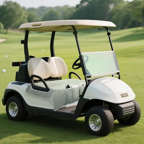 MoKo Golf Cart Seat Covers for EZGO, Club Car and More 2-Seat Carts, Universal Golf Cart Seat Towel Blanket with 4 Front Pockets, Universal Golf Accessories, Non-Slip Easy to Clean, Green in Saudi Arabia