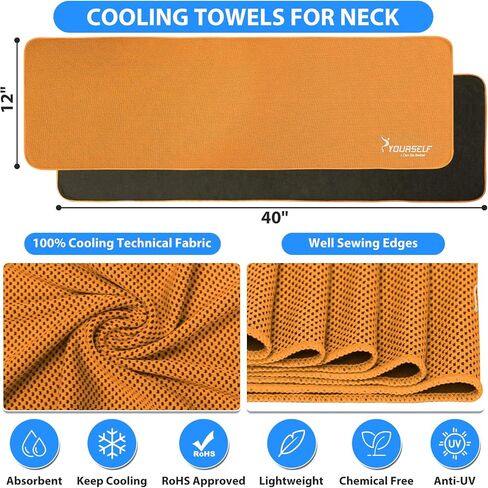 Cooling Towel, Cooling Towels for Neck,40 inch X 12 inch Ice Towel for Instant Cooling Relief, Soft Breathable Chilly Towel, Perfect Yoga, Golf, Sports, Gym, Workout, Athletes Towel in Saudi Arabia