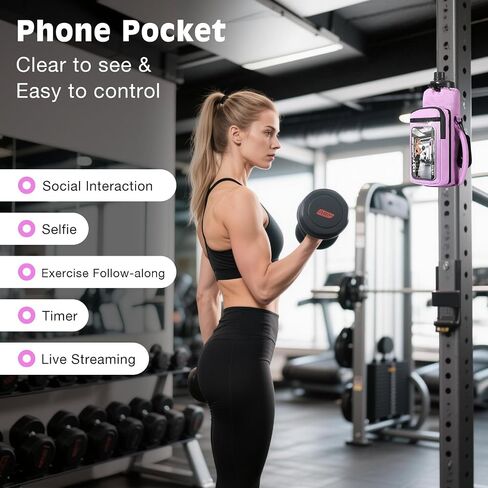 MoKo Magnetic Gym Bag, Magnetic Water Bottle Holder with Clear Phone Pouch, Built-in 4 Magnets Fitness Bag for Men and Women Compatible with Most Water Bottles, Gym Accessories Gifts, Black in Saudi Arabia