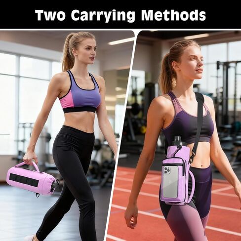 MoKo Magnetic Gym Bag, Magnetic Water Bottle Holder with Clear Phone Pouch, Built-in 4 Magnets Fitness Bag for Men and Women Compatible with Most Water Bottles, Gym Accessories Gifts, Black in Saudi Arabia