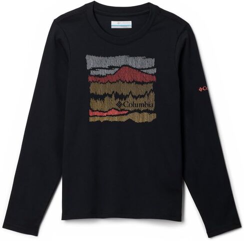Columbia Youth Dobson Pass Long Sleeve Graphic Tee, Black/Hillscape, X-Small in Saudi Arabia