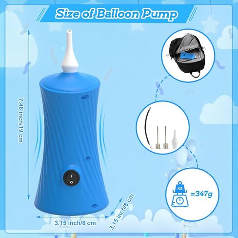Balloon Pump Electric Air Pump for Long Balloon Inflator Blower Machine for Birthday Party Celebration Balloons Decorations for Sport Ball Twisty Animal Balloons Upgraded Version in Saudi Arabia