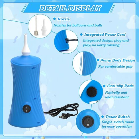 Balloon Pump Electric Air Pump for Long Balloon Inflator Blower Machine for Birthday Party Celebration Balloons Decorations for Sport Ball Twisty Animal Balloons Upgraded Version in Saudi Arabia