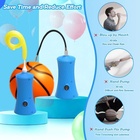 Balloon Pump Electric Air Pump for Long Balloon Inflator Blower Machine for Birthday Party Celebration Balloons Decorations for Sport Ball Twisty Animal Balloons Upgraded Version in Saudi Arabia