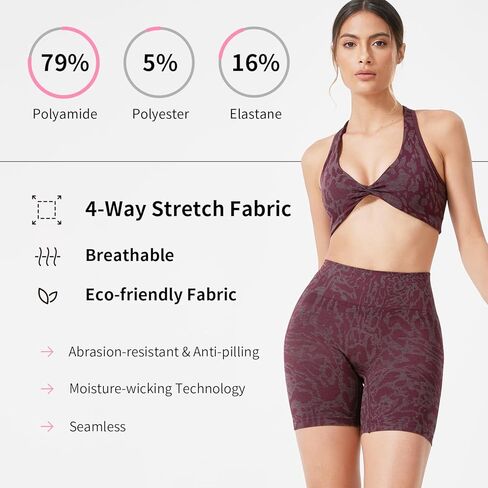 حمالة صدر رياضية بدون خياطة بظهر Racerback للسيدات - حمالة صدر أمامية ملتوية للتمرين في صالة الألعاب الرياضية، حمالة صدر لليوجا قابلة للتمدد ودعم خفيف in Kuwait