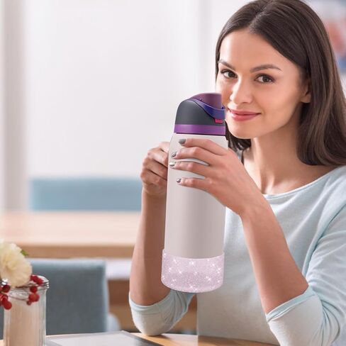 حذاء سيليكون لامع واقٍ متوافق مع Owala 24oz 32oz 40oz، غطاء سفلي كم بلينغ متوافق مع زجاجات المياه المصنوعة من الفولاذ المقاوم للصدأ Owala FreeSip أو Twist أو Flip in Kuwait