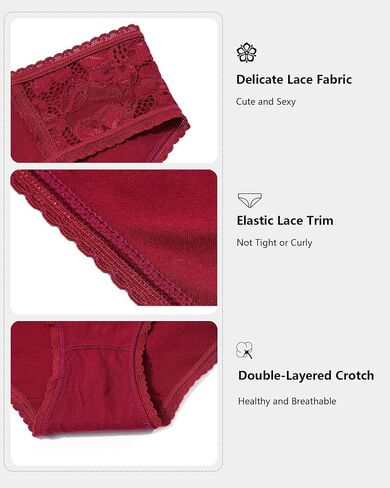 Plus Size Women’s Lace Underwear Comfort Fit Briefs with Stretch Waistband & Cotton Lining in Saudi Arabia