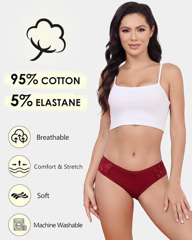 Plus Size Women’s Lace Underwear Comfort Fit Briefs with Stretch Waistband & Cotton Lining in Saudi Arabia