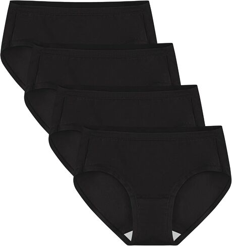 Four Pack Women's Cotton Underwear Mid Waisted Ladies Full Coverage Panties in Saudi Arabia