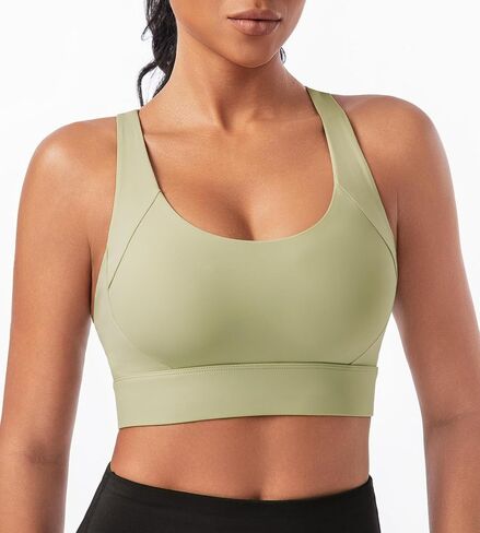 Womens Sports Bra Adjustable Strap High Support Workout Top Double Layer Breathable Fitness Gym Yoga Bra for Running Training in Saudi Arabia
