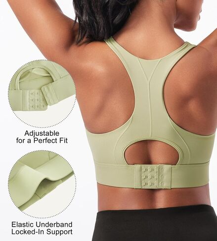 Womens Sports Bra Adjustable Strap High Support Workout Top Double Layer Breathable Fitness Gym Yoga Bra for Running Training in Saudi Arabia