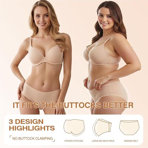Five Pack Women's Cotton Underwear Mid Waisted Ladies Full Coverage Panties in Saudi Arabia